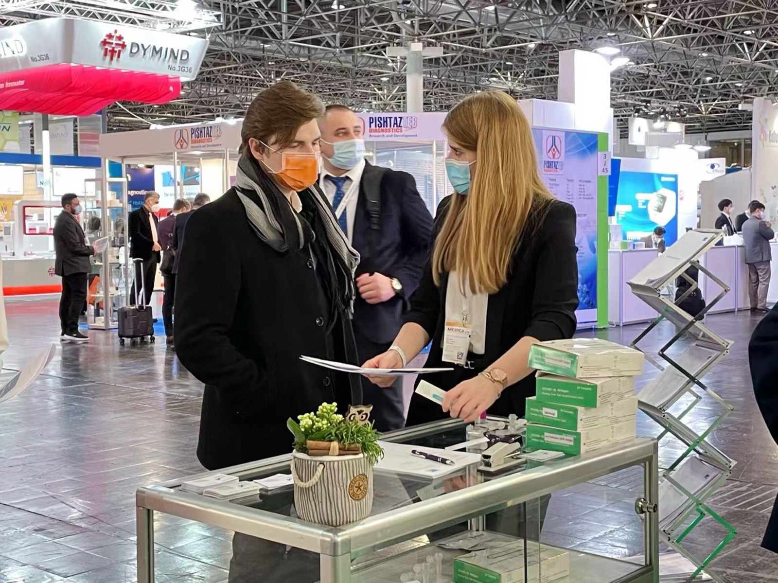 Healthcare product presentation at a European trade exhibition